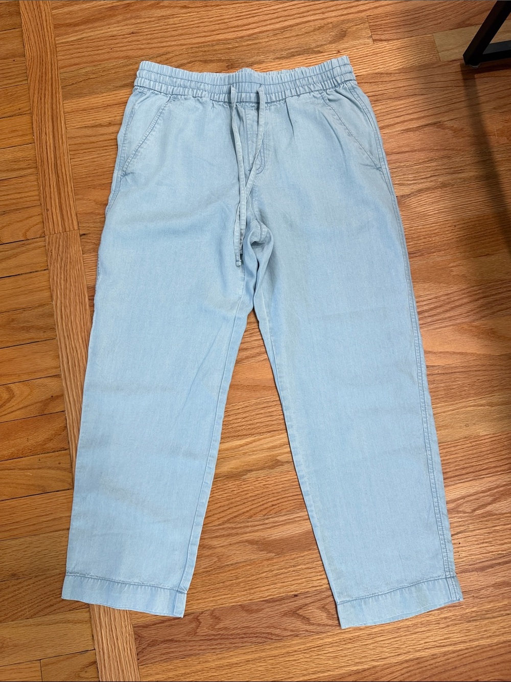 GAP Light Blue Easy Fit Cropped Drawstring Pants